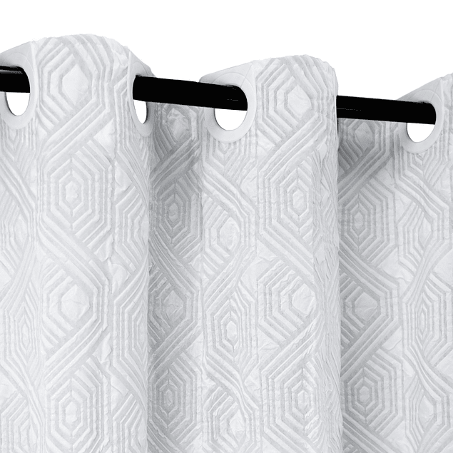 Cortina de baño Nautica Home 180x180cm diseño 3D hexágonos