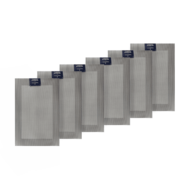 Pack 6 Individuales de mesa Nautica Home 45x30cm plateado
