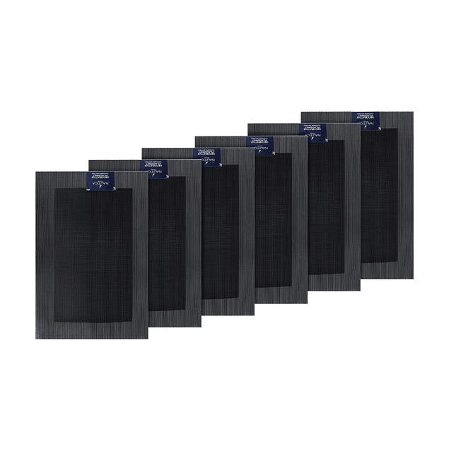 Pack 6 Individuales de mesa Nautica Home 45x30cm negro