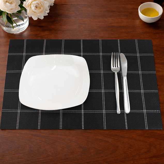 Individual de mesa Nautica Home 45x30cm negro a cuadros