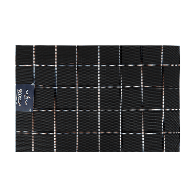 Pack 4 Individuales de mesa Nautica Home 45x30cm negro a cuadros