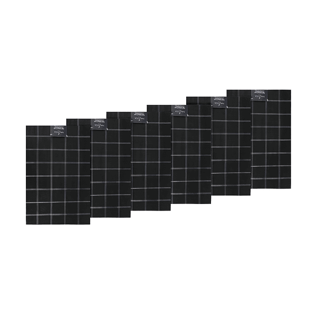Pack 6 Individuales de mesa Nautica Home 45x30cm negro a cuadros