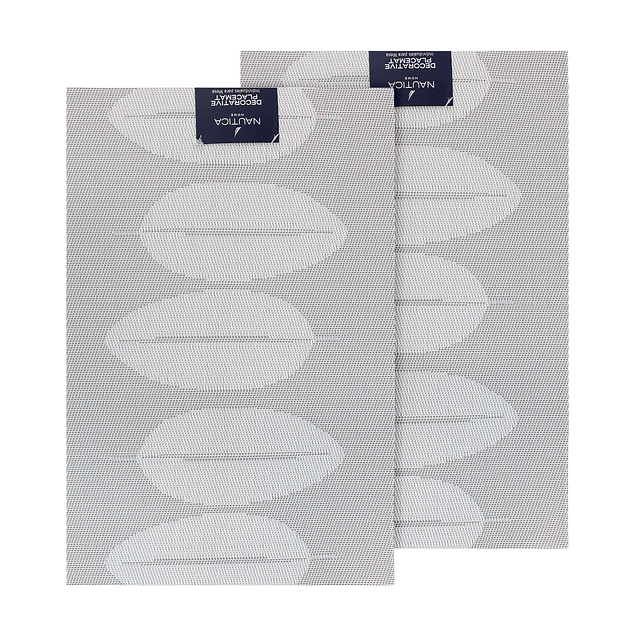 Pack 2 Individuales Nautica Home 45x30cm reversible hojas blanco