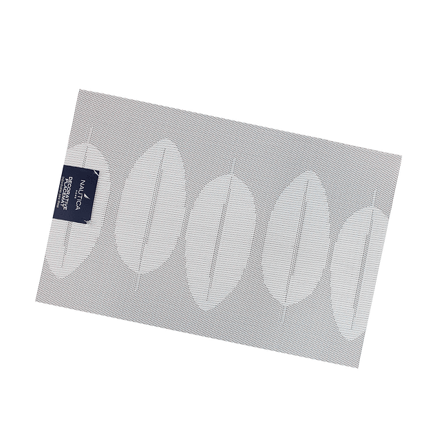 Pack 4 Individuales Nautica Home 45x30cm reversible hojas blanco