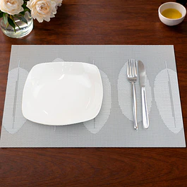 Pack 6 Individuales Nautica Home 45x30cm reversible hojas blanco