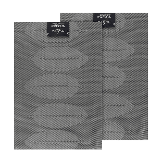 Pack 2 Individuales Nautica Home 45x30cm reversible hojas gris