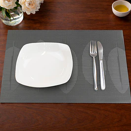 Pack 6 Individuales Nautica Home 45x30cm reversible hojas gris