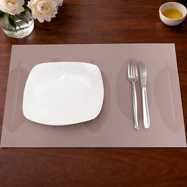 Individual de mesa Nautica Home 45x30cm reversible hojas rosa