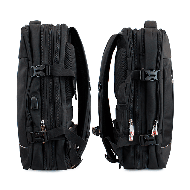 Mochila de viaje Viral Plus tipo maleta con usb Swiss Bag negra