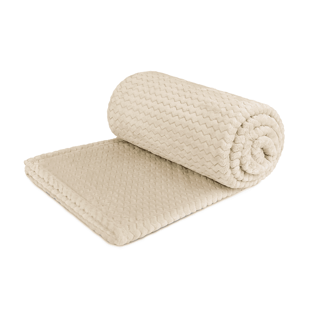 Pack 2 Mantas de Cama Nautica Home Jacquard Franela suave 127x178 cm