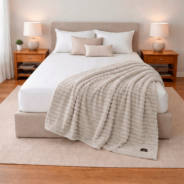 Pack 2 Mantas de cama Nautica Home Jacquard Franela ultrasuave 127x178cm