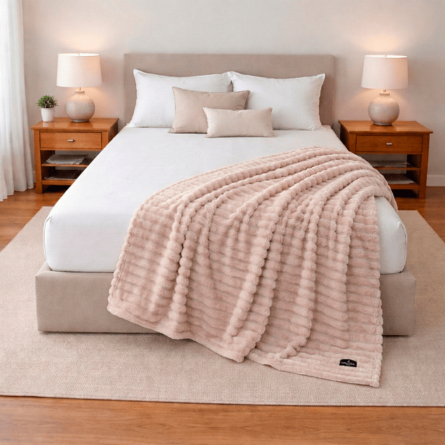 Manta de cama Nautica Home Jacquard Franela ultrasuave 127x178cm rosa