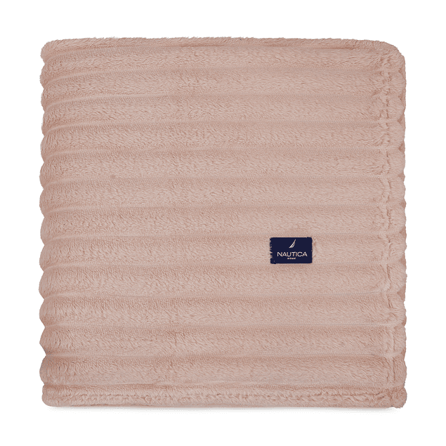 Pack 2 Mantas de cama Nautica Home Jacquard Franela ultrasuave 127x178cm rosa