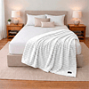 Manta de cama Nautica Home Jacquard Franela ultrasuave 127x178cm blanca