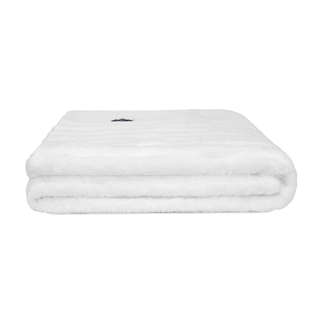 Manta de cama Nautica Home Jacquard Franela ultrasuave 127x178cm blanca