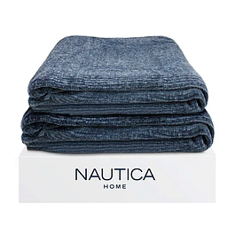 Pack 2 Mantas de Cama Nautica Home Shiny suavidad de lujo 127x152cm azul