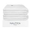 Pack 2 Mantas de cama Nautica Home Jacquard Franela ultrasuave 127x178cm blanca