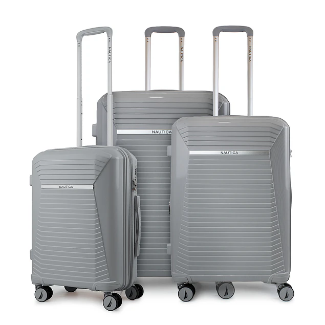 Set 3 Maletas Nautica Niza S+M+L Cabina 10k Mediana 20k y Grande 23k gris
