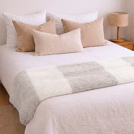 Manta de franela Nautica 127x152 Fluffy cama sofá suavidad superior taupe