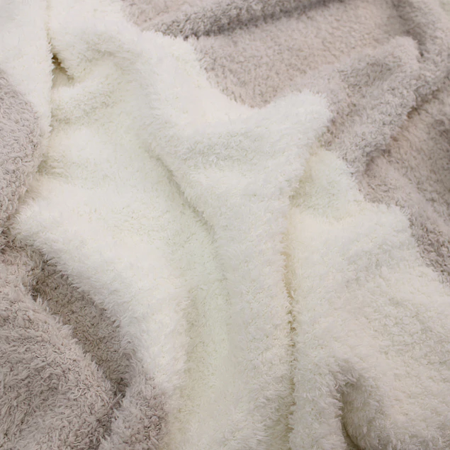 Manta de franela Nautica 127x152 Fluffy cama sofá suavidad superior taupe