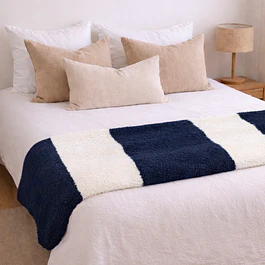 Manta de franela Nautica 127x152 Fluffy cama sofá suavidad superior azul marino