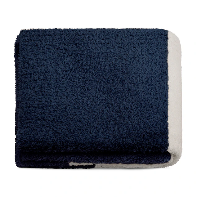 Manta de franela Nautica 127x152 Fluffy cama sofá suavidad superior azul marino