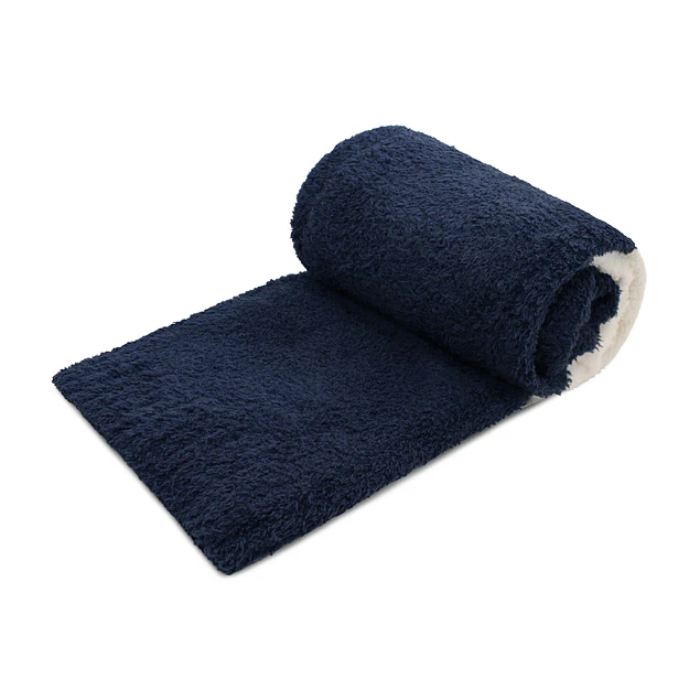 Manta de franela Nautica 127x152 Fluffy cama sofá suavidad superior azul marino