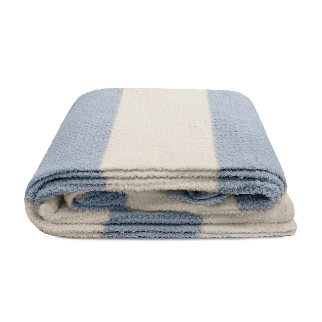 Manta de franela Nautica 127x152 Waffle cama sofá suavidad superior celeste