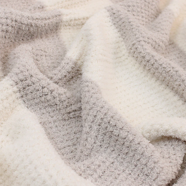 Manta de franela Nautica 127x152 Waffle cama sofá suavidad superior taupe