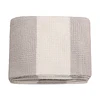 Manta de franela Nautica 127x152 Waffle cama sofá suavidad superior taupe
