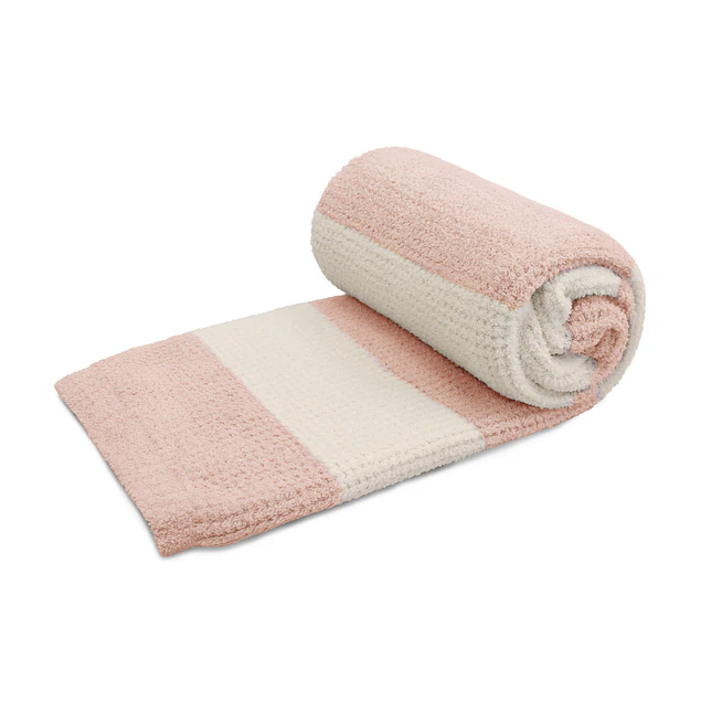 Manta de franela Nautica 127x152 Waffle cama sofá suavidad superior rosa