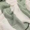 Manta de franela Nautica 127x152 Waffle cama sofá suavidad superior verde