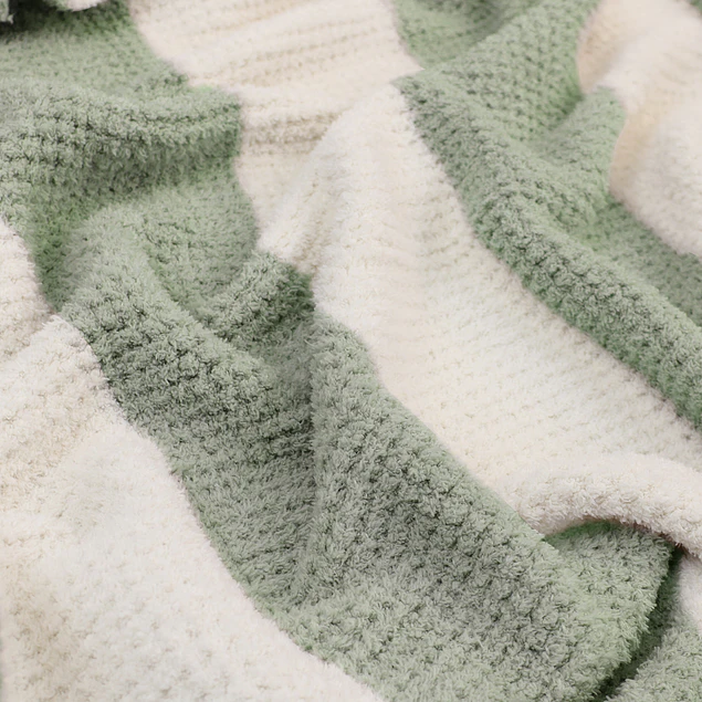Manta de franela Nautica 127x152 Waffle cama sofá suavidad superior verde