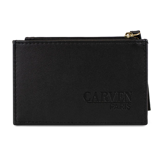 Tarjetero billetera mujer con monedero Suny negro Carven Paris