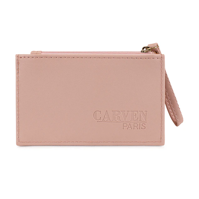 Tarjetero billetera mujer con monedero Suny rosado Carven Paris