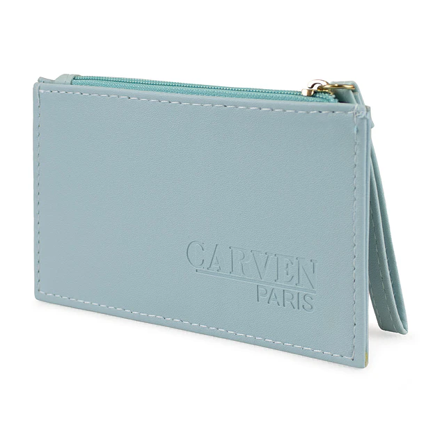 Tarjetero billetera mujer con monedero Suny celeste Carven Paris