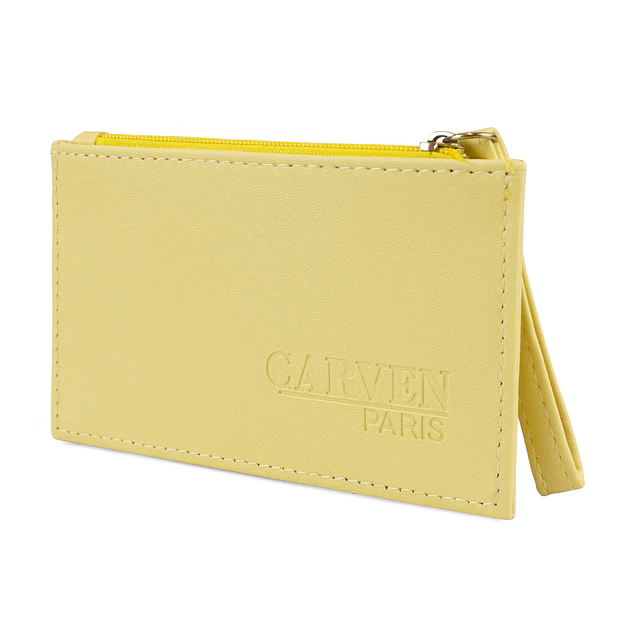 Tarjetero billetera mujer con monedero Suny amarillo Carven Paris