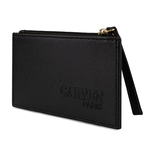 Tarjetero billetera mujer con monedero Suny negro Carven Paris