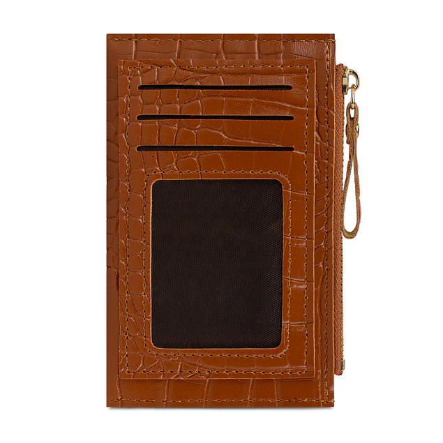 Billetera tarjetero mujer con monedero Zoe café Carven