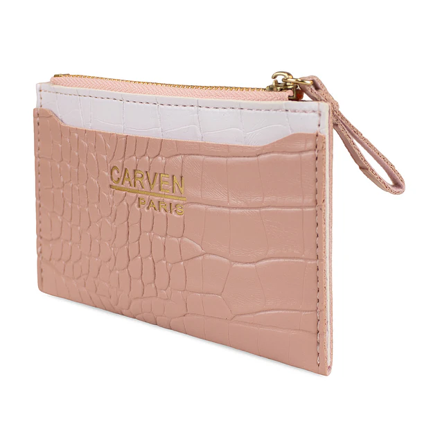 Billetera tarjetero mujer con monedero Zoe rosa Carven