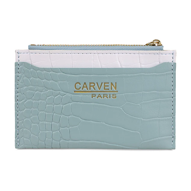Billetera tarjetero mujer con monedero Zoe azul Carven
