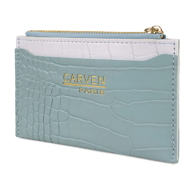 Billetera tarjetero mujer con monedero Zoe azul Carven