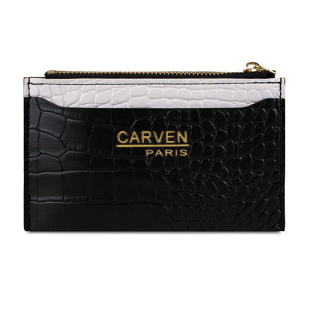 Billetera tarjetero mujer con monedero Zoe negro Carven