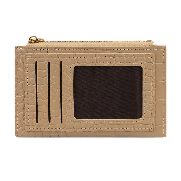 Billetera tarjetero mujer con monedero Zoe café claro Carven