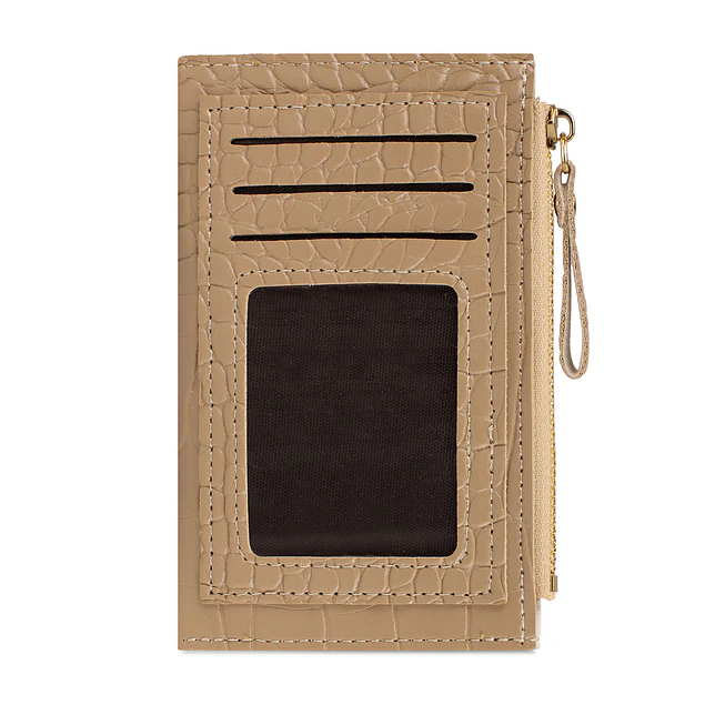Billetera tarjetero mujer con monedero Zoe café claro Carven