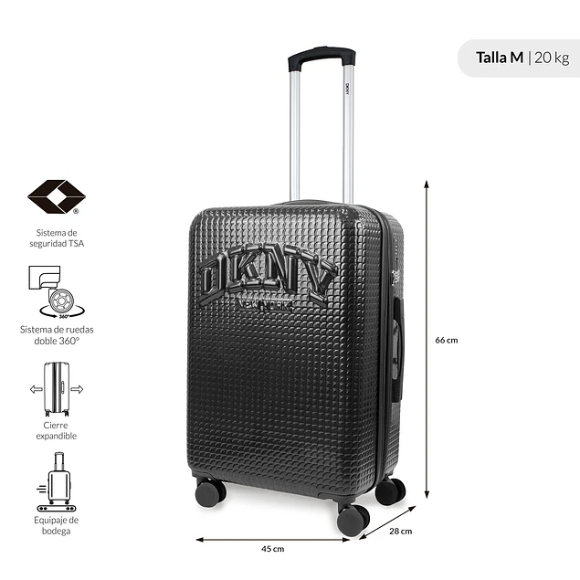 Pack 2 Maletas Donna Karan Hot Town S 10k + M 20k negra DKNY