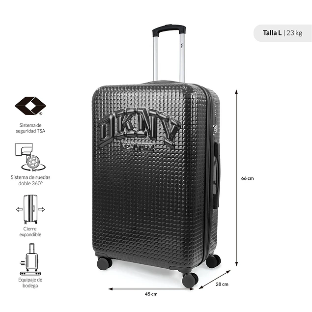 Pack 2 Maletas Donna Karan Hot Town M 20k + L 23k negra DKNY