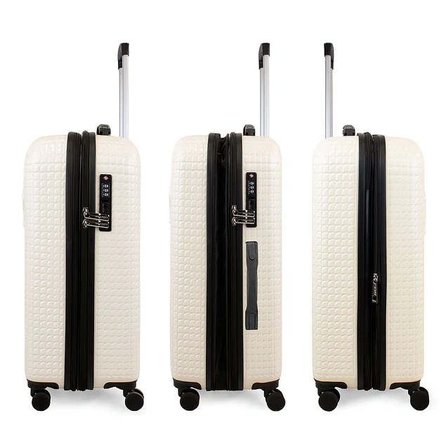 Set 3 Maletas Donna Karan Hot Town Cabina Mediana Grande blancas