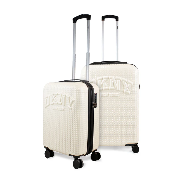 Pack 2 Maletas Donna Karan Hot Town S 10k + M 20k blanca DKNY