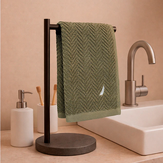Toalla de cara VIS Nautica 100% algodón 30x50cm pieles sensibles verde